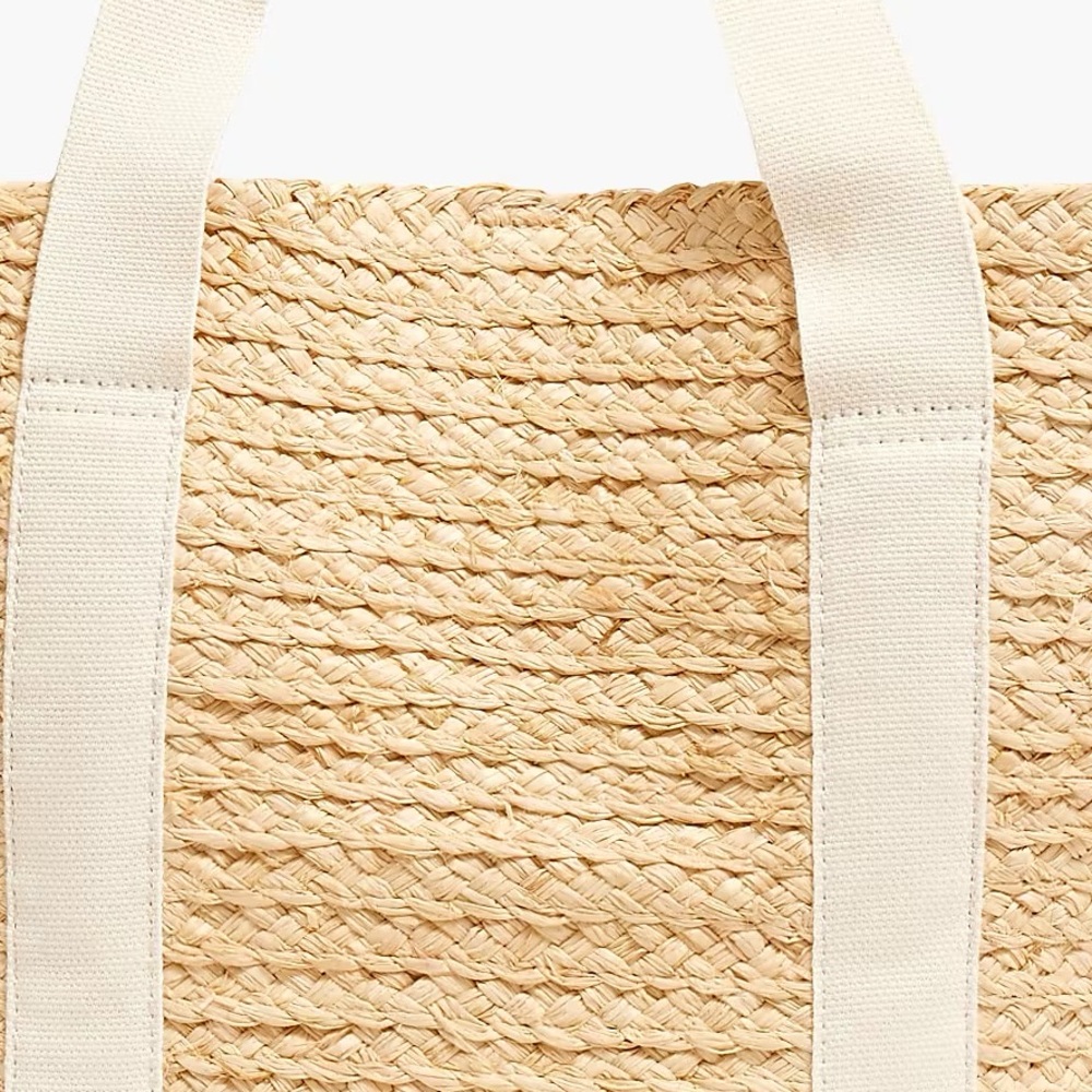 NWT J.Crew Raffia‎ Tote Bag - Picture 3 of 5